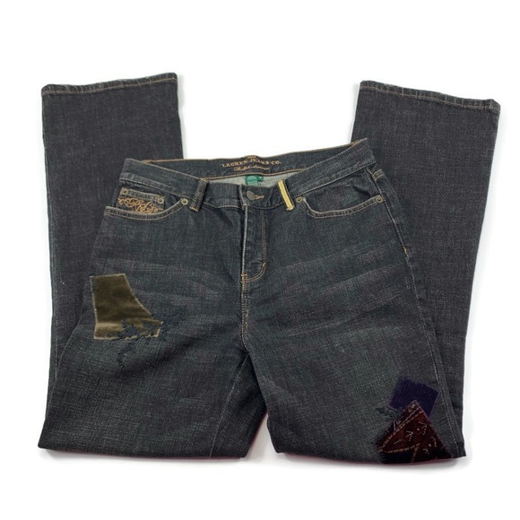 Ralph Lauren jeans distressed patch work denim